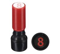 PATIKIL Numéro Timbres Auto-encrage, Numérique 8 Plastique Petit Numéro Timbre Numéro Tampon Initial Timbre pour Classe Scrapbooking Art, Rouge Coquille