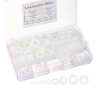 PATIKIL Nylon Espaceurs Assortiment, 600pcs Plastique M2 M2.5 M3 M4 M5 M6 M8 M10 M12 Espaceur Vis Entretoise Rond Électrique Prise Entretoise Vis Boulons Matériel Réceptacle, Blanc