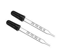 PATIKIL Oeil Compte-gouttes, 2pcs 1ml Verre Droite Embout Gradué Oreille Compte-gouttes avec Caoutchouc Ampoules pour Transfert Liquides pour Dose et Mesure, Transparent