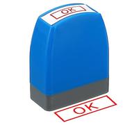 PATIKIL Ok Auto Encrage, Rouge Encre Bureau Timbre Pré Encré Message Rechargeable Affaires Style 1, Bleu