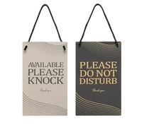 PATIKIL Panneau Porte S'il Vous Plaît Ne Pas Déranger, PVC Double Face Disponible Panneau Porte S'il Vous Plaît Frappez Ornementation pour Bureau, Réunion, Session, Noir Jaune, 10" x 5"