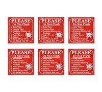 PATIKIL Panneaux Autocollants "Please Do Not Flush", Lot de 6, 152 x 152 cm, pour Avertissement de Toilettes de Salle de Bain