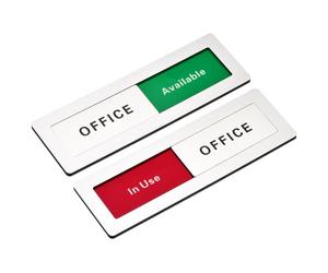 PATIKIL Panneaux De Porte De Bureau Argenté Lettres Noires