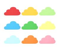 PATIKIL Papier à Découper pour Bulletins, 54 Pièces en Forme de Nuages, Décorations Découpées en Papier pour Tableau d'Affichage en Classe, Projets d'Artisanat, Multicolore