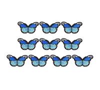 PATIKIL Papillon Patch Thermocollant, 10 Pcs Papillon Appliqué Brodé à Coudre sur Patchs Décoratifs pour Réparation Décoration Vêtements Chapeaux Vestes Sac à Dos, 2,9"Lx1,8"W, Bleu Foncé