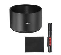 PATIKIL Pare-Soleil pour Objectif, 55mm Longue Focale Monture Standard Visse en Métal Capuchon D'Appareil Photo avec Chiffon De Nettoyage Et Stylo De Nettoyage, Noir