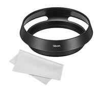 PATIKIL Pare-soleil pour objectif 58 mm, surface mate ventilée standard antireflet avec chiffon de nettoyage pour objectif d'appareil photo, noir, pour Nikon, Fujifilm, Pentax, Leica