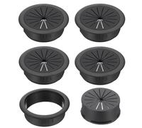 PATIKIL Passe Fil Bureau 50mm 5Pcs Cache Trou pour Câble de Bureau, Plastique ABS Robuste Rond pour Armoires à Câbles, Équipements de Bureau, Organisation du Câblage, Noir
