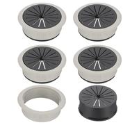PATIKIL Passe Fil Bureau 60mm 5Pcs Cache Trou pour Câble de Bureau, Plastique ABS Robuste Rond Grand pour Armoires à Câbles, Équipements de Bureau, Organisation du Câblage, Gris