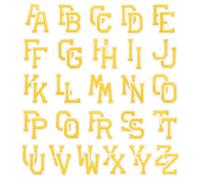 PATIKIL Patchs à Lettres Thermocollants, 52Pcs Lettres Brodées A-Z à Coudre ou à Repasser Sur des Vêtements, Sacs à Dos, Chapeaux, Accessoires de Bricolage, Jaune 2 Pouces Hauteur