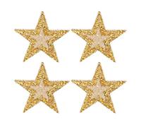 PATIKIL Patchs en Strass en Forme d'Étoile, 4 Pcs Écusson à Coudre/à Repasser Écusson en Strass Paillettes Cristal pour Chaussures Vêtements Sacs Loisirs Créatifs Diy, Doré