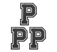 PATIKIL Patchs Lettres à Repasser, 3 Pack Patchs Lettres en Chenille Patch Brodé pour Réparer Jeans Vêtements Sacs Chapeaux Chemises Artisanat, Alphabet Noir P
