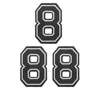 PATIKIL Patchs Numéros à Repasser, Pack de 3 Patchs Numéros en Chenille Brodés pour Réparer Jeans Vêtements Sacs Chapeaux Chemises Artisanat, Numéro 8 Noir