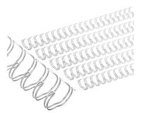 PATIKIL Peignes de Reliure Double Boucle en Fil de 16 mm, 50 Pcs de Bobines de Reliure Double Boucle en Métal, Capacité de 140 Feuilles, Pas de 2:1, 21 Anneaux de Reliure, Ton Argent
