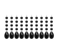 PATIKIL Pendentifs de Lustre en Cristal en Forme de Larme, 10 Pcs de 125 mm de Longueur 38 mm de Pièces de Prismes de Lustre Ornements de Perles Suspendues pour Décoration d'arts, Noir
