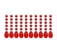 PATIKIL Pendentifs de Lustre en Cristal en Forme de Larme, 10 Pcs de 145 mm de Longueur 38 mm de Pièces de Prismes de Lustre Ornements de Perles Suspendues pour Décoration d'arts, Rouge