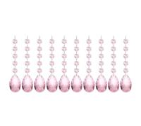 PATIKIL Pendentifs de Lustre en Cristal en Forme de Larme, 10 Pcs de 145mm de Longueur 38mm Pièces de Prismes de Lustre Ornements Perles Suspendues pour Décoration d'arts, Rose