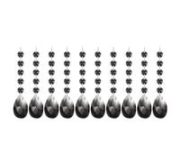 PATIKIL Pendentifs de Lustre en Cristal en Forme de Larme, 10 Pcs de 145mm de Longueur 38mm Pièces de Prismes de Lustre Ornements Perles Suspendues pour Décoration d'arts, Clair Noir