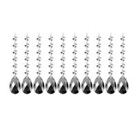 PATIKIL Pendentifs de Lustre en Cristal en Forme de Larme, 10 Pcs de 165 mm de Longueur 38 mm de Pièces de Prismes de Lustre Ornements de Perles Suspendues, Gris Électroplaqué