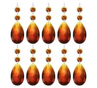 PATIKIL Pendentifs de Lustre en Cristal en Forme de Larme, 10 Pcs de 85mm de Longueur 38mm Pièces de Prismes de Lustre Ornements Perles Suspendues pour Décoration d'arts, Ambre