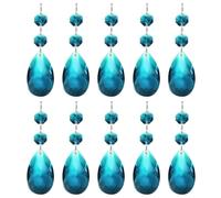 PATIKIL Pendentifs de Lustre en Cristal en Forme de Larme, 10 Pcs de 85mm de Longueur 38mm Pièces de Prismes de Lustre Ornements Perles Suspendues pour Décoration d'arts, Bleu Ciel
