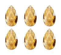 PATIKIL Pendentifs en Cristal K9 en Forme de Gouttes, Lot de 6 Perles de 38 mm pour Lustres, Pièces de Prismes de Lustre, Perles Suspendues pour Bricolage, Ton Or Plaqué
