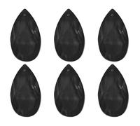 PATIKIL Pendentifs en Cristal K9 en Forme de Gouttes, Lot de 6 Perles de 38 mm pour Pièces de Lustres, Décoration d'Artisanat, Couleur Noire