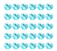 PATIKIL Pendentifs en Cristal K9 Octogonaux à 2 Trous, Lot de 30 Perles de 14 mm pour Lustres, Ornements Suspendus pour Bricolage, Décoration d'arts et d'Artisanat, Bleu Clair