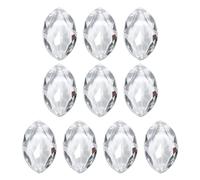 PATIKIL Pendentifs en Cristal K9, Perles Ovales, Lot de 10, 38 mm, Pièces de Prismes de Lustre, Perles Suspendues pour Bricolage, Décoration d'arts et d'Artisanat, Transparentes
