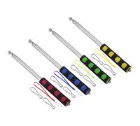PATIKIL Perches de Drapeau Télescopiques Portables de 2 M/6,5 Pieds, Ensemble de 4 Bannières de Drapeau Rétractables avec Manche en Éponge pour Guide Touristique - Rouge Bleu Vert Jaune
