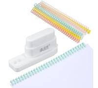 PATIKIL Perforatrice à 5 trous, perforatrice à spirale avec 10 anneaux à 30 anneaux, capacité de 5 feuilles pour bricolage, planificateur, scrapbooking, bureau, blanc