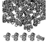 PATIKIL Perle d'espacement, 40 pièces Perles d'espacement Porte-charmes Tube de bracelet Perles de suspendu pour collier Fabrication de bijoux DIY, Noir