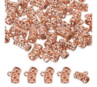 PATIKIL Perle d'espacement, 80 pièces Perles d'espacement Porte-charmes Tube de perles pour la fabrication de bijoux de collier, Or Rose