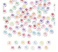 PATIKIL Perles Alphabet,Lettres Arc-En-Ciel Acrylique 4x7mm Lettre M 100Pcs | pour l'Artisanat, Bracelets d'Amitié, Fabrication Bijoux