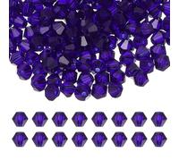 PATIKIL Perles cristal biconiques 6 mm, 200 pièces perles biconiques verre facettées lâches pour fabrication bijoux bracelet collier, boucles d'oreilles, carillons éoliens, bleu