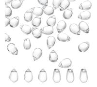 PATIKIL Perles Cristal Forme Larme, Verre Tchèque, 50pcs Perles Cristal Bohême, Polyvalentes, Transparentes, Blanc, 6 x 9mm
