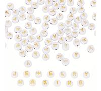 PATIKIL Perles d'Alphabet, 100 Pcs Perles Lettre Acrylique Doré pour l'Artisanat, Fabrication Bracelets d'Amitié Et Bijoux, 4x7mm, Lettre Y