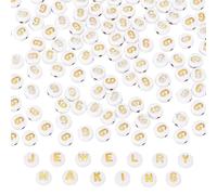 PATIKIL Perles d'Alphabet, 100 Pcs Perles Lettres Acrylique Doré pour l'Artisanat, Fabrication Bracelets d'Amitié Et Bijoux, 4x7mm, Lettre g