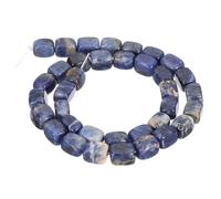 PATIKIL Perles de Pierres Gemmes Naturelles de 12X8mm pour La Fabrication de Bijoux, 1 Brin de 15"/38cm de Perles D'Espacement Cuboïdes en Cristal D'Agate, Bleu Indigo