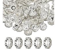 PATIKIL Perles d'espacement strass ondulées 12 mm, 200Pack Perles fabrication bijoux lâches Perles diamant Rondelle Beadable DIY Bracelets Stylo plaqué argent pour fournitures, Blanc