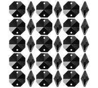 PATIKIL Perles d'Octogone en Cristal K9 à 2 Trous, 100 Pcs 14mm Pendentifs de Prismes de Lustre Pièces d'Ornements Perles Suspendues pour Décoration d'arts et d'Artisanat DIY, Noir