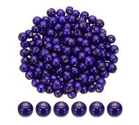 PATIKIL Perles en bois de 10 mm pour la fabrication d'artisanat, 200 pièces de perles rondes lâches pour la création de bijoux en macramé, bracelet DIY fait main, décoration violette