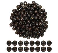 PATIKIL Perles en bois de 12x11mm pour la fabrication d'artisanat, 300 pièces de perles rondes lâches pour la création de bijoux en macramé, bracelet DIY fait main, décoration, chocolat