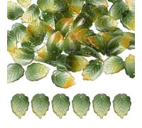PATIKIL Perles En Verre En Forme De Feuille, 50Pcs Charmes Mignons Pour Travail De Lampe Cristal Feuille, Perles Spacer Translucides Tchèques Pour DIY Fabrication, Orange Vert/Doré