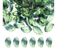 PATIKIL Perles Feuille En Verre, 100Pcs Charmes Feuille Cristal Mignons, Perles Spacer Translucides Tchèques Pour DIY Fabrication Colliers Carillons À Vent Attrape-Soleil, Vert Foncé