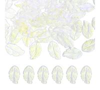 PATIKIL Perles Feuille En Verre, 100Pcs Charmes Feuille Cristal Mignons, Perles Spacer Translucides Tchèques Pour DIY Fabrication De Bijoux Bracelets, Bleu Doré