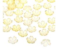 PATIKIL Perles Intercalaires Florales, 50 Pièces de Fleurs de Cerisier en Acrylique à 5 Pétales Dorés, Dégradé Jaune, pour Bracelets, Fabrication de Bijoux et Loisirs Créatifs DIY