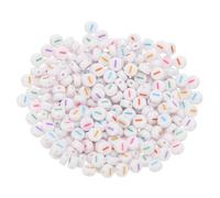 PATIKIL Perles Lettres Rondes, 300 Pcs Lettre I Perles Acrylique Alphabet Blanc Lettres Colorées pour Fabrication de Bijoux Fabrication de Bracelets Fabrication Colliers DIY, Multicolore