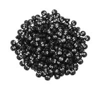 PATIKIL Perles Lettres Rondes, 300 Pcs Lettre S Perles Acrylique Alphabet Noir Lettres Blanches pour Fabrication de Bijoux Fabrication de Bracelets Fabrication de Colliers DIY, Blanc