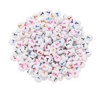 PATIKIL Perles Lettres Rondes, 300 Pcs Lettre t Perles Acrylique Alphabet Lettres Colorées pour Fabrication de Bijoux Fabrication de Bracelets Fabrication de Colliers DIY, Multicolore